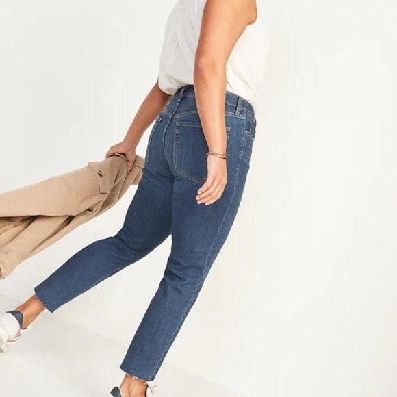 Old Navy High-Waisted Button-Fly O.G. Straight Cut-Off Jeans for Women New - Picture 4 of 4